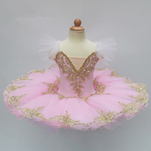 Kids light blue pink ballet dance dresses swan lake ballerina dress classical pancake tutu skirt ballet dance dresses